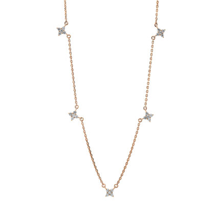 Collier Rosegold 18kt 0,30 Diamantschmuck mit 25 Diamanten - 4F186