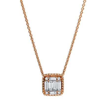 Collier Rosegold 18kt 0,22 Diamantschmuck mit 10 Diamanten - 4F377