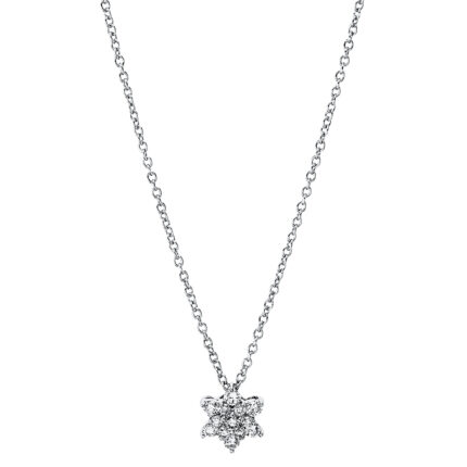 Collier Weißgold 18kt 0,16 Diamantschmuck mit 13 Diamanten - 4H809