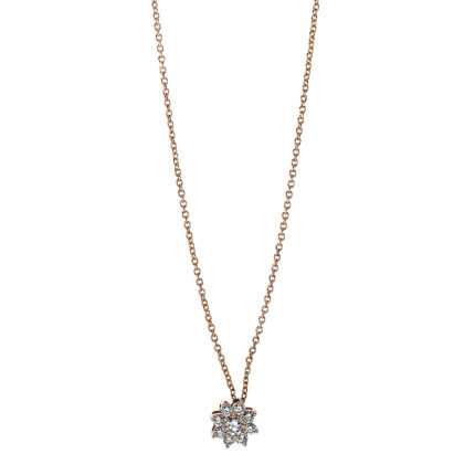 Collier Rosegold 18kt 0,26 Diamantschmuck mit 9 Diamanten - 4I082