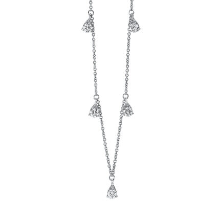 Collier Weißgold 18kt 0,52 Diamantschmuck mit 10 Diamanten - 4I674
