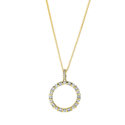 Collier Gelbgold 18kt 0,76 Diamantschmuck mit 25 Diamanten - 4I892
