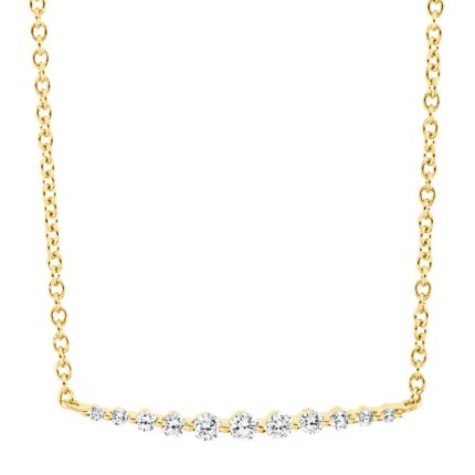 Collier Gelbgold 18kt 0,16 Diamantschmuck mit 11 Diamanten - 4J106