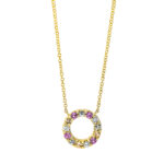 Collier Gelbgold 18kt 0,07 Diamantschmuck Farbstein 0,28 ct - 4J417