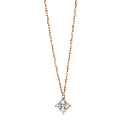 Collier Rosegold 18kt 0,28 Diamantschmuck mit 5 Diamanten - 4J473