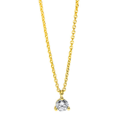 Collier 3er-Krappe Gelbgold 18kt 0,15 Diamantschmuck mit 1 Diamanten - 4J490