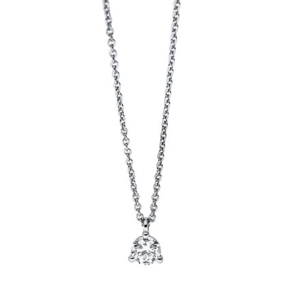 Collier 3er-Krappe Weißgold 18kt 0,19 Diamantschmuck mit 1 Diamanten - 4J491