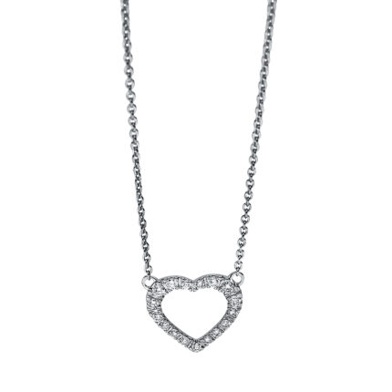 Collier Weißgold 18kt 0,13 Diamantschmuck mit 17 Diamanten - 4J515