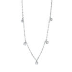 Collier Weißgold 18kt 0,37 Diamantschmuck mit 5 Diamanten - 4J838