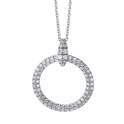 Collier Weißgold 18kt 0,60 Diamantschmuck mit 80 Diamanten - 4J997