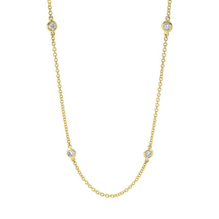 Collier Gelbgold 18kt 0,44 Diamantschmuck mit 9 Diamanten - 4K112