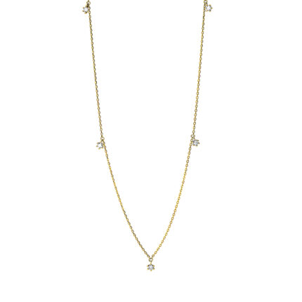 Collier Gelbgold 18kt 0,17 Diamantschmuck mit 5 Diamanten - 4K368