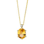Collier Gelbgold 18kt 0,02 Diamantschmuck Farbstein 1,55 ct - 4K418