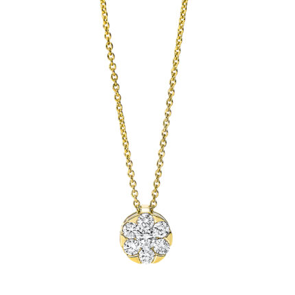 Collier Gelbgold 18kt 0,37 Diamantschmuck mit 7 Diamanten - 4K435