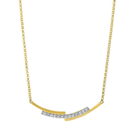 Collier Gelbgold 18kt 0,10 Diamantschmuck mit 13 Diamanten - 4K856