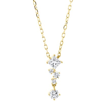 Collier Gelbgold 18kt 0,42 Diamantschmuck mit 5 Diamanten - 4K860