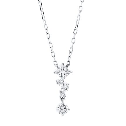 Collier Weißgold 18kt 0,42 Diamantschmuck mit 5 Diamanten - 4K860