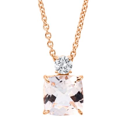 Collier 4er-Krappe Rosegold 18kt 0,08 Diamantschmuck Farbstein 0,69 ct - 4L979