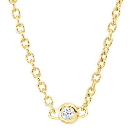 Collier Zarge Gelbgold 18kt 0,08 Diamantschmuck mit 5 Diamanten - 4L989