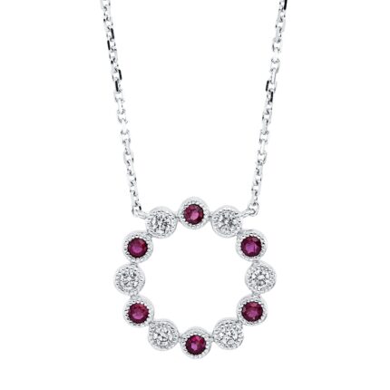 Collier Zarge Weißgold 18kt 0,24 Diamantschmuck Farbstein 0,24 ct - 4M028