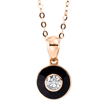 Collier Rosegold 18kt 0,19 Diamantschmuck mit 1 Diamanten - 4M096