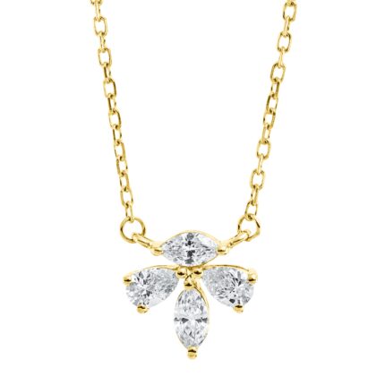 Collier Gelbgold 18kt 0,28 Diamantschmuck mit 4 Diamanten - 4M130