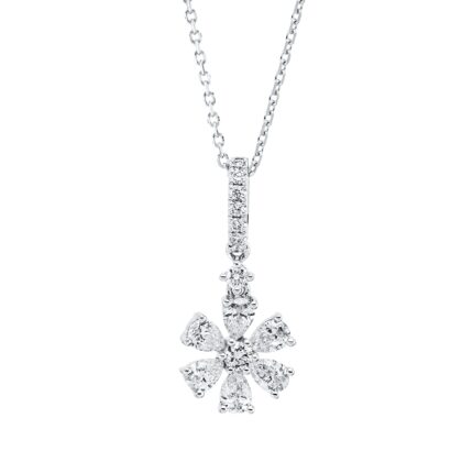 Collier Weißgold 18kt 0,52 Diamantschmuck mit 15 Diamanten - 4M239