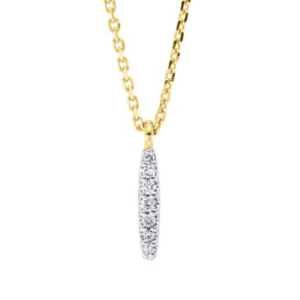 Collier Gelbgold 18kt 0,03 Diamantschmuck mit 7 Diamanten - 4M240