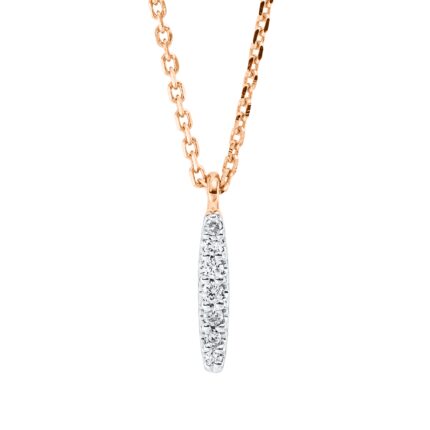 Collier Rosegold 18kt 0,03 Diamantschmuck mit 7 Diamanten - 4M240