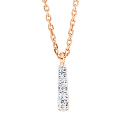 Collier Rosegold 18kt 0,02 Diamantschmuck mit 6 Diamanten - 4M241