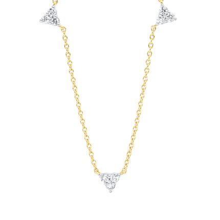 Collier Gelbgold 18kt 0,33 Diamantschmuck mit 15 Diamanten - 4M258