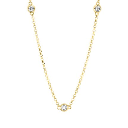 Collier Gelbgold 18kt 0,26 Diamantschmuck mit 10 Diamanten - 4M326