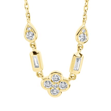 Collier Gelbgold 18kt 0,33 Diamantschmuck mit 11 Diamanten - 4M347