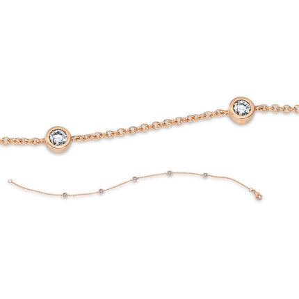 Armband Rosegold 18kt 0,30 Diamantschmuck mit 5 Diamanten - 5D408