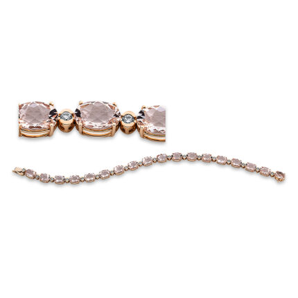 Armband Rosegold 18kt 0,44 Diamantschmuck Farbstein 11,9 ct - 5E309