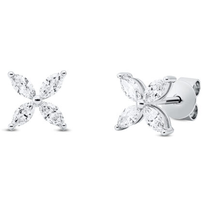 Ohrstecker Weißgold 18kt 0,36 Diamantschmuck mit 8 Diamanten - 2Q044