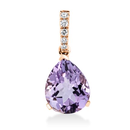 Anhänger Rosegold 18kt 0,06 Diamantschmuck Farbstein 2,3 ct - 3H254