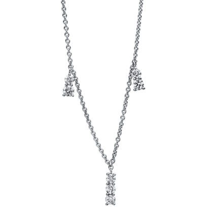 Collier Weißgold 18kt 0,89 Diamantschmuck mit 15 Diamanten - 4D113