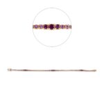 Armband Rosegold 18kt 0,25 Diamantschmuck Farbstein 2,03 ct - 5E578