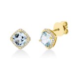 Ohrstecker Gelbgold 18kt 0,21 Diamantschmuck Farbstein 2,7 ct - 2T112