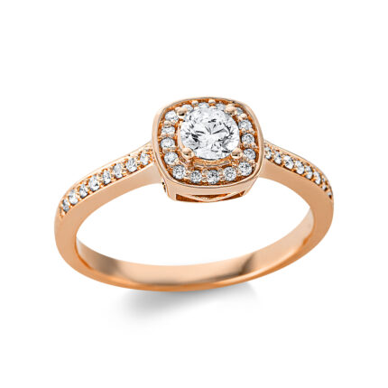 Solitaeire 4er-Krappe Rosegold 18kt 0,47 Diamantringe mit 33 Diamanten - 1BF81