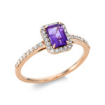 Farbstein 4er-Krappe Rosegold 18kt 0,19 Diamantringe Farbstein 0,49 ct - 1CI19