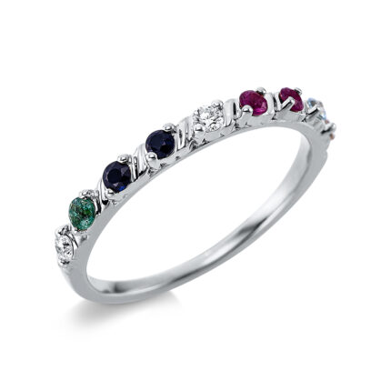 Farbstein Weißgold 18kt 0,10 Diamantringe Farbstein 0,24 ct - 1CP62