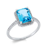 Farbstein 4er-Krappe Weißgold 18kt 0,18 Diamantringe Farbstein 2,88 ct - 1DI26