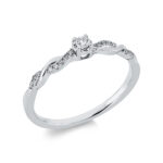 Solitaeire Weißgold 18kt 0,10 Diamantringe mit 17 Diamanten - 1EV20