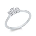 Solitaeire Weißgold 18kt 0,36 Diamantringe mit 3 Diamanten - 1FA21