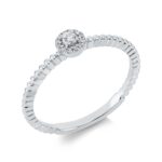 Solitaeire Weißgold 18kt 0,09 Diamantringe mit 13 Diamanten - 1FB02