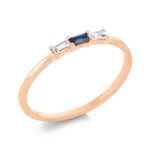 Farbstein Rosegold 18kt 0,07 Diamantringe Farbstein 0,06 ct - 1FH35