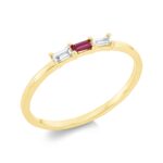 Farbstein Gelbgold 18kt 0,07 Diamantringe Farbstein 0,06 ct - 1FH36