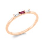 Farbstein Rosegold 18kt 0,07 Diamantringe Farbstein 0,05 ct - 1FH36